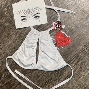 White keyhole rave top